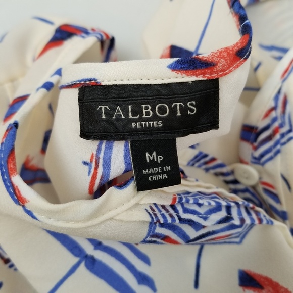 Talbots Women's MP Beach Pin Tuck Split Sleeve - Picture 6 of 7